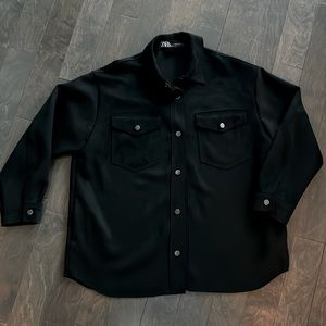 Black suede Zara coat